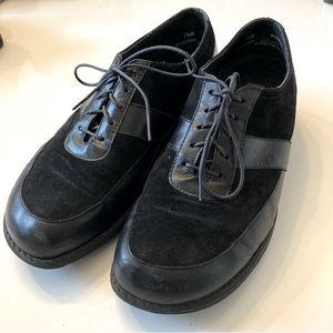 Black Leather and Velvet Munro Sneaker